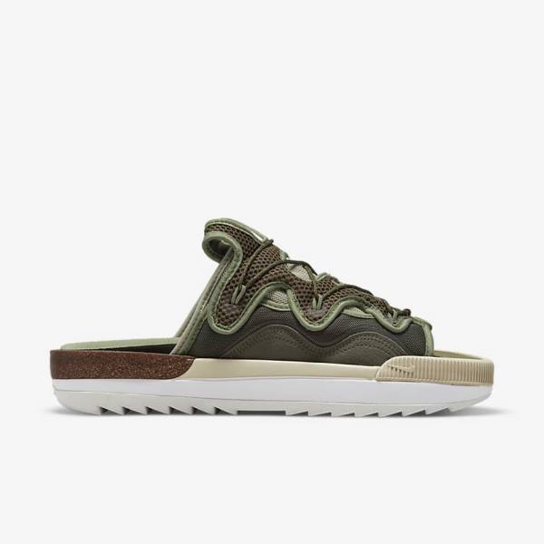 Olive / Light Grey / White / Green Men's Nike Offline 2.0 Mule Sneakers | NK759CLA