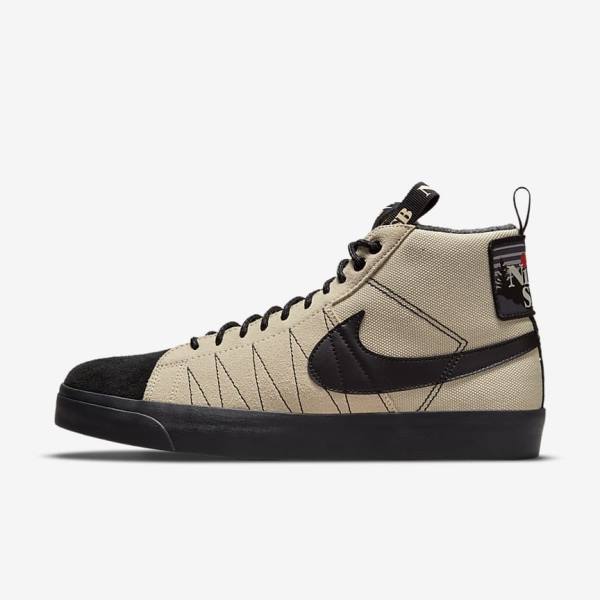 Orange / Black Men\'s Nike SB Zoom Blazer Mid Premium Sneakers | NK185UQJ