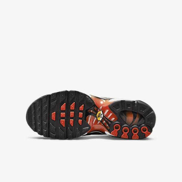 Orange / Gold / Black Kids' Nike Air Max Plus Older Sneakers | NK713EVD