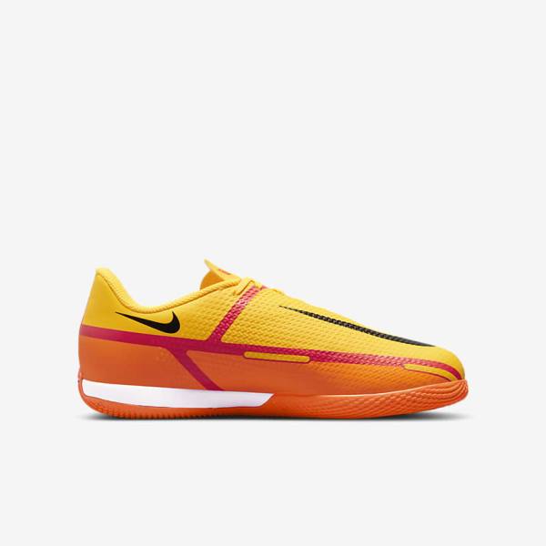 Orange / Light Red / Black Kids' Nike Jr. Phantom GT2 Academy IC Older Indoor Court Football Shoes | NK491CZU