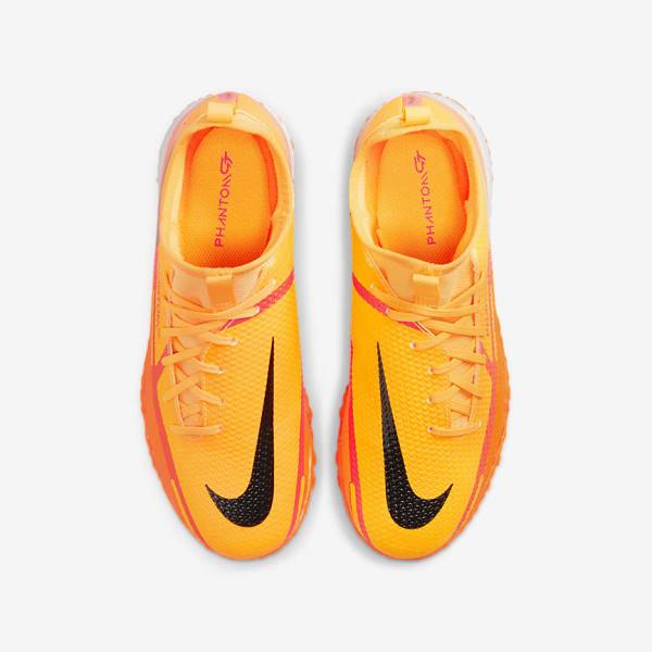 Orange / Light Red / Black Kids' Nike Jr. Phantom GT2 Academy Dynamic Fit TF Older Turf Football Shoes | NK618IDH