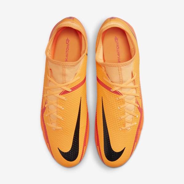 Orange / Light Red / Black Men's Nike Phantom GT2 Academy Dynamic Fit MG Multi-Ground Football Shoes | NK128PDW