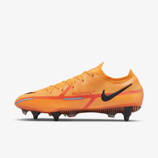 Orange / Light Red / Black Men\'s Nike Phantom GT2 Elite SG-Pro AC Soft-Ground Football Shoes | NK708YVC