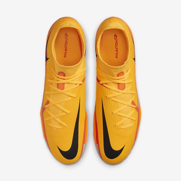 Orange / Light Red / Black Men's Nike Phantom GT2 Pro Dynamic Fit FG Firm-Ground Football Shoes | NK726XUN