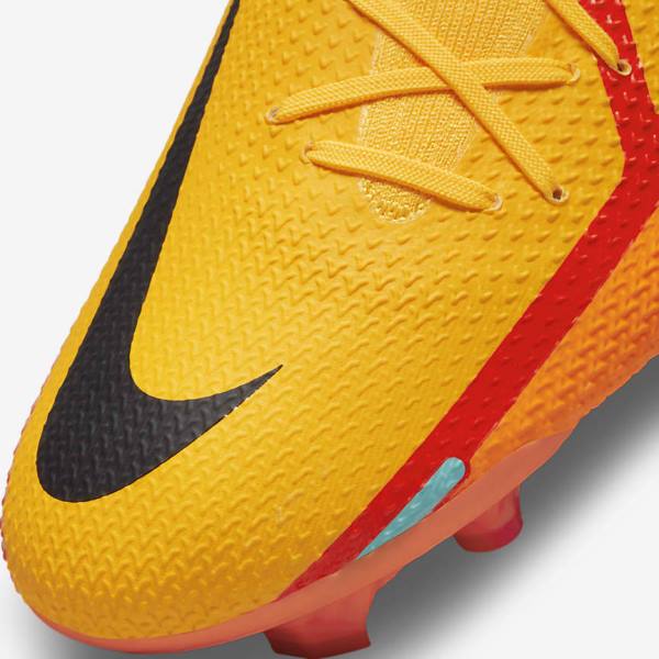 Orange / Light Red / Black Men's Nike Phantom GT2 Pro Dynamic Fit FG Firm-Ground Football Shoes | NK726XUN