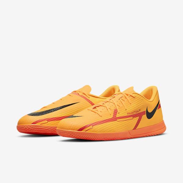 Orange / Light Red / Black Men's Nike Phantom GT2 Club IC Indoor Court Football Shoes | NK768YGQ