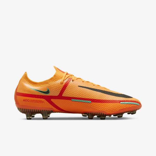 Orange / Light Red / Black Men's Nike Phantom GT2 Elite AG-Pro Artificial-Grass Football Shoes | NK796JZR