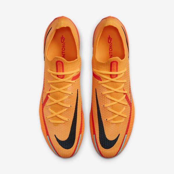 Orange / Light Red / Black Men's Nike Phantom GT2 Elite AG-Pro Artificial-Grass Football Shoes | NK796JZR