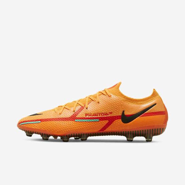 Orange / Light Red / Black Men\'s Nike Phantom GT2 Elite AG-Pro Artificial-Grass Football Shoes | NK796JZR