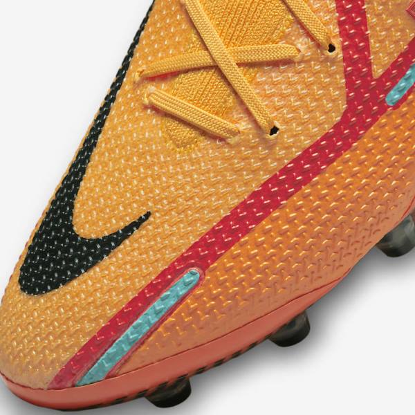 Orange / Light Red / Black Men's Nike Phantom GT2 Dynamic Fit Elite AG-Pro Artificial-Grass Football Shoes | NK816KDQ