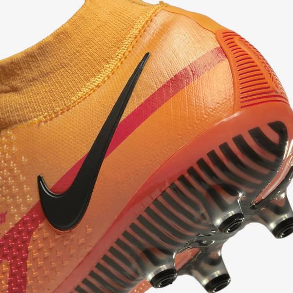 Orange / Light Red / Black Men's Nike Phantom GT2 Dynamic Fit Elite AG-Pro Artificial-Grass Football Shoes | NK816KDQ