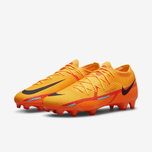 Orange / Light Red / Black Women's Nike Phantom GT2 Pro FG Firm-Ground Football Shoes | NK136TPU