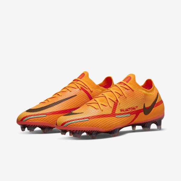 Orange / Light Red / Black Women's Nike Phantom GT2 Elite FG Firm-Ground Football Shoes | NK297LZE