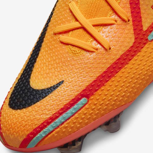 Orange / Light Red / Black Women's Nike Phantom GT2 Elite FG Firm-Ground Football Shoes | NK297LZE