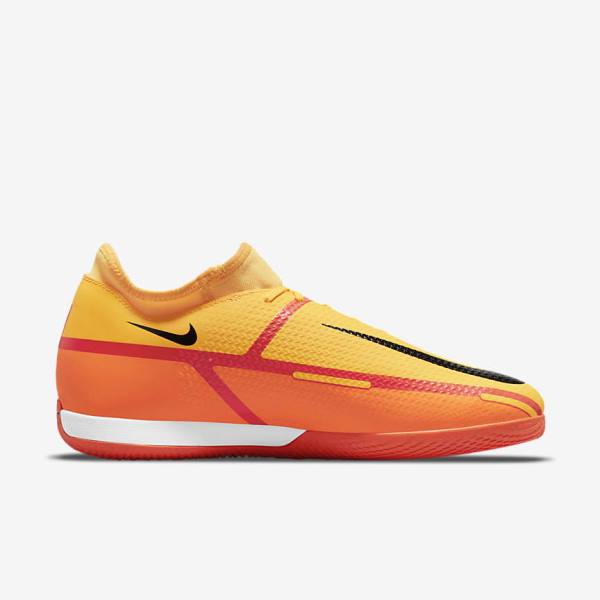 Orange / Light Red / Black Women's Nike Phantom GT2 Academy Dynamic Fit IC Indoor Court Football Shoes | NK685RAU