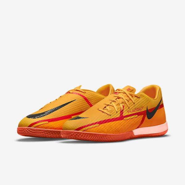 Orange / Light Red / Black Women's Nike Phantom GT2 Academy IC Indoor-Court Football Shoes | NK695CPV