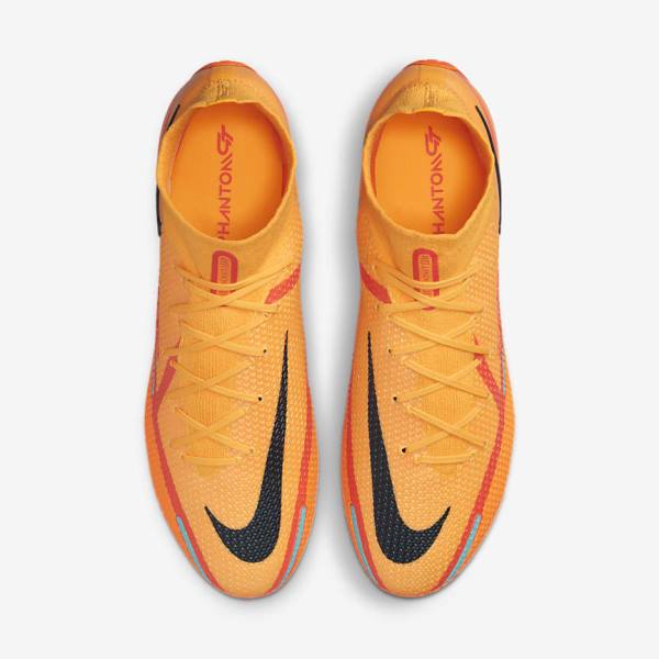 Orange / Light Red / Black Women's Nike Phantom GT2 Dynamic Fit Elite AG-Pro Artificial-Grass Football Shoes | NK890THI