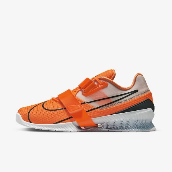 Orange / White / Black Women\'s Nike Romaleos 4 Training Shoes | NK270AHC