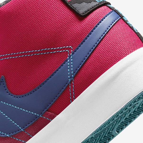 Pink / Blue / Royal Blue Men's Nike SB Zoom Blazer Mid Premium Skate Shoes | NK604EMR