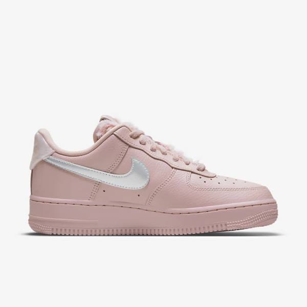 Pink / Metal Silver Women's Nike Air Force 1 07 Sneakers | NK293NZX