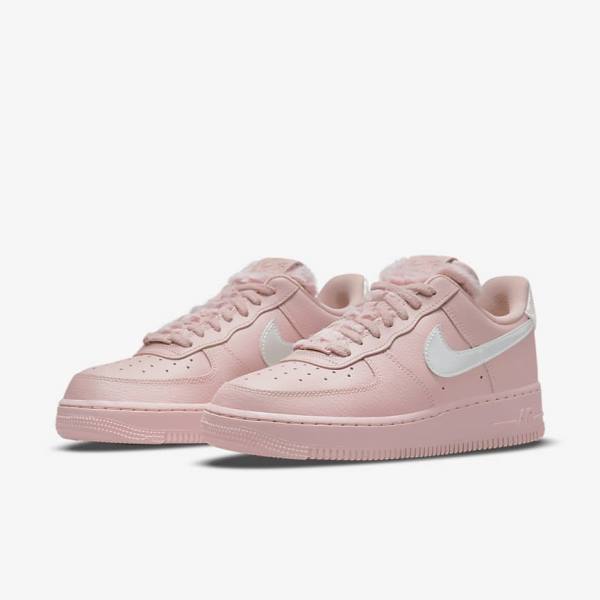 Pink / Metal Silver Women's Nike Air Force 1 07 Sneakers | NK293NZX