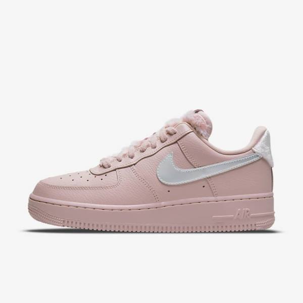 Pink / Metal Silver Women\'s Nike Air Force 1 07 Sneakers | NK293NZX