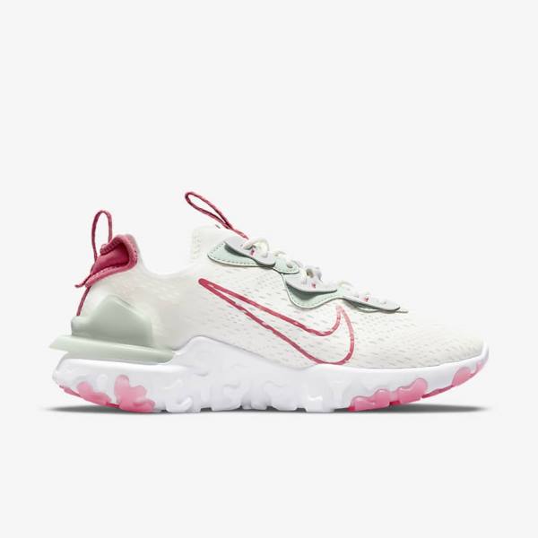 Platinum / Pink Women's Nike React Vision Sneakers | NK934GIQ