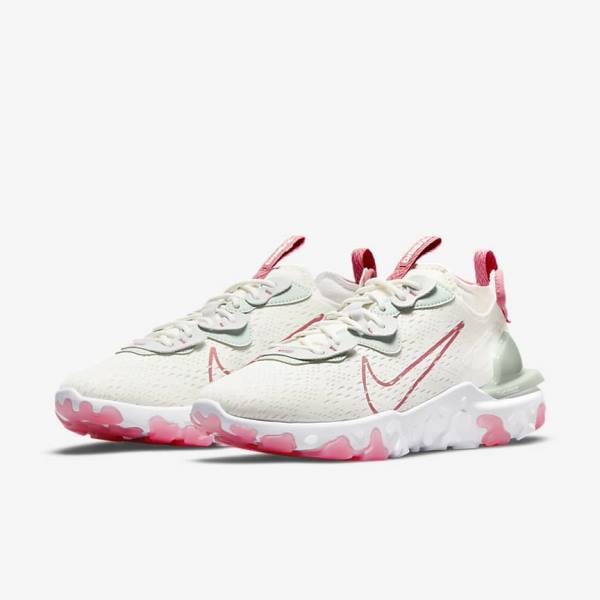 Platinum / Pink Women's Nike React Vision Sneakers | NK934GIQ