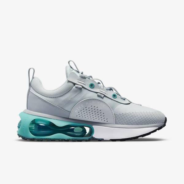 Platinum / Turquoise / Grey / Black Women's Nike Air Max 2021 Sneakers | NK864XSZ