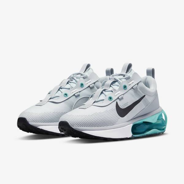 Platinum / Turquoise / Grey / Black Women's Nike Air Max 2021 Sneakers | NK864XSZ