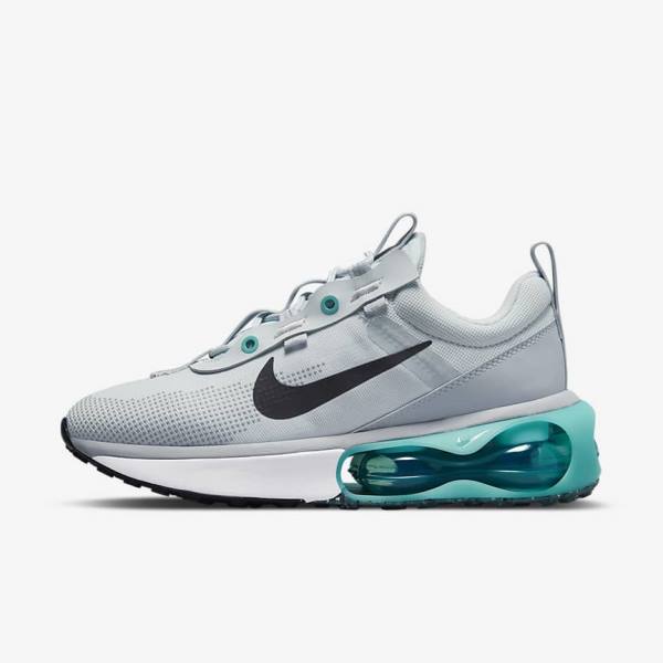 Platinum / Turquoise / Grey / Black Women\'s Nike Air Max 2021 Sneakers | NK864XSZ