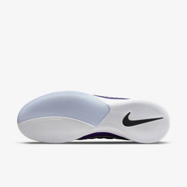 Purple / Black / White Men's Nike Lunar Gato II IC Indoor Court Football Shoes | NK126UZY