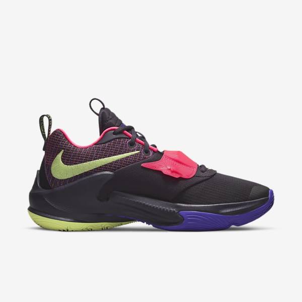 Purple / Pink / Purple / Light Lemon Women's Nike Zoom Freak 3 Basketball Shoes | NK013FNJ