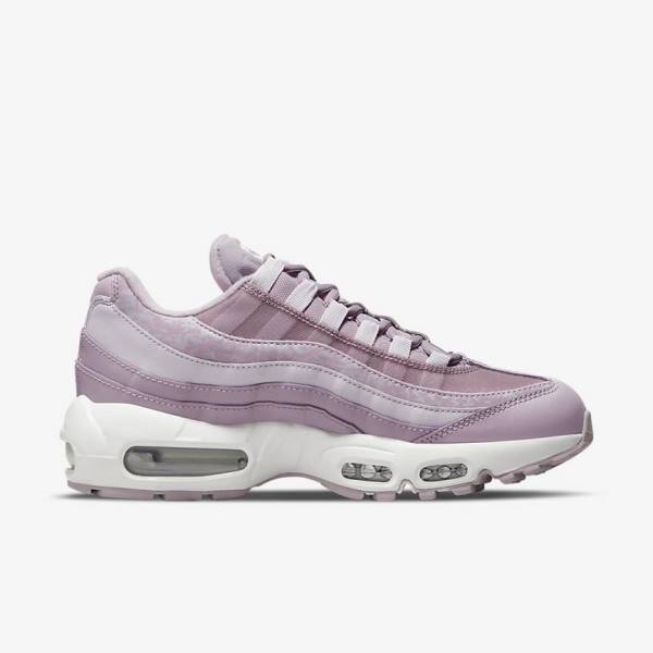 Purple / White / Metal Silver Women's Nike Air Max 95 Sneakers | NK218QYP