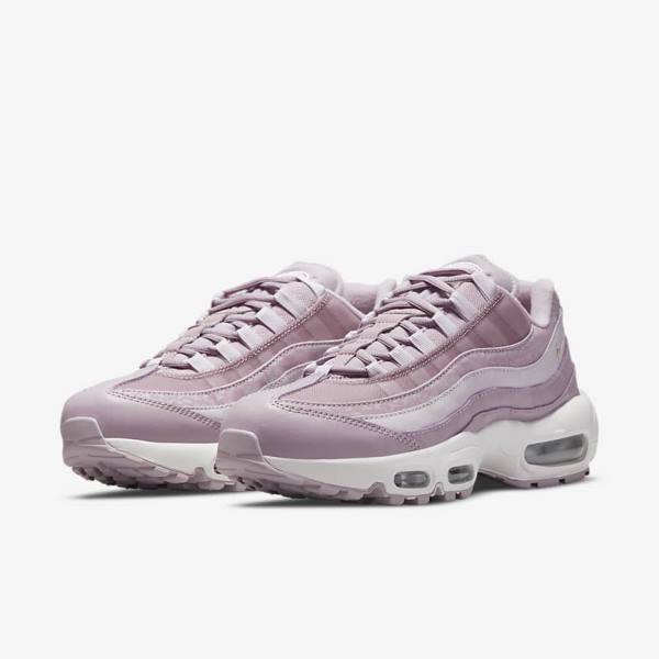 Purple / White / Metal Silver Women's Nike Air Max 95 Sneakers | NK218QYP