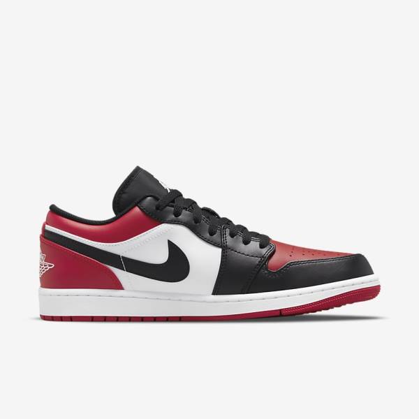 Red / Black / White Men's Nike Air Jordan 1 Low Sneakers | NK406LCD