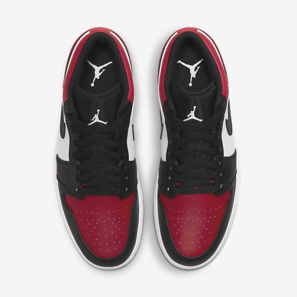 Red / Black / White Men's Nike Air Jordan 1 Low Sneakers | NK406LCD