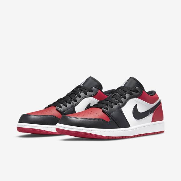 Red / Black / White Men's Nike Air Jordan 1 Low Sneakers | NK406LCD