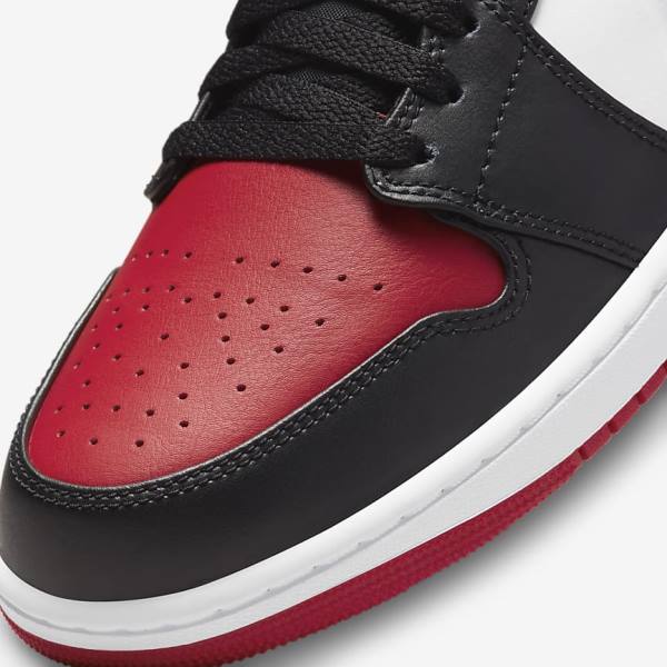 Red / Black / White Men's Nike Air Jordan 1 Low Sneakers | NK406LCD