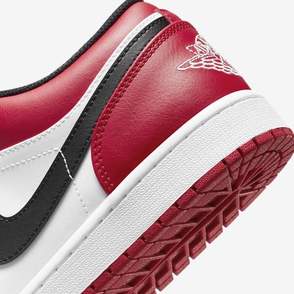 Red / Black / White Men's Nike Air Jordan 1 Low Sneakers | NK406LCD