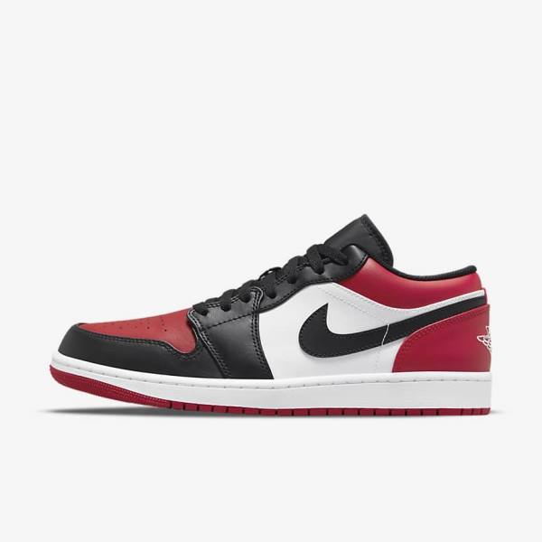 Red / Black / White Men\'s Nike Air Jordan 1 Low Sneakers | NK406LCD