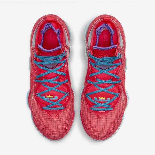 Red / Blue / Purple / Red Men's Nike LeBron 19 Basketball Shoes | NK152CTX