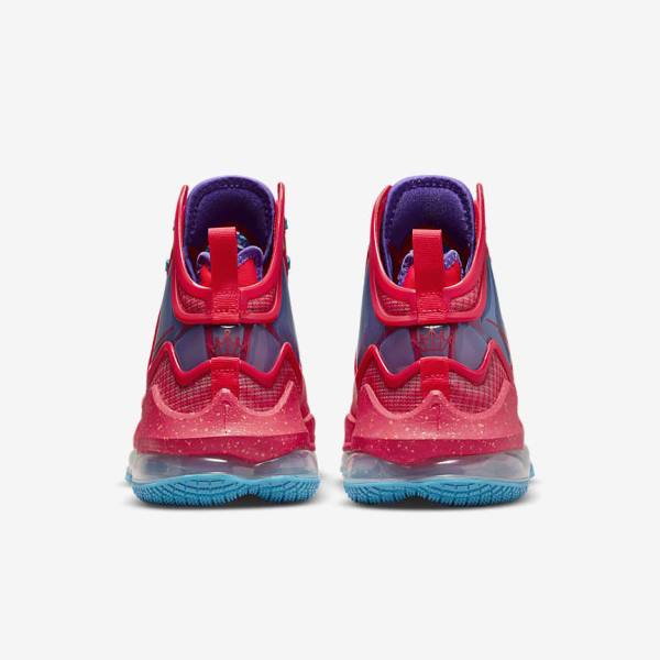 Red / Blue / Purple / Red Men's Nike LeBron 19 Basketball Shoes | NK152CTX