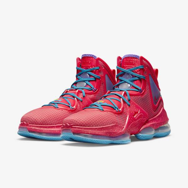 Red / Blue / Purple / Red Women's Nike LeBron 19 Basketball Shoes | NK546LGS