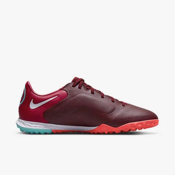 Red / Light Red / White Men's Nike React Tiempo Legend 9 Pro TF Turf Football Shoes | NK678JYH