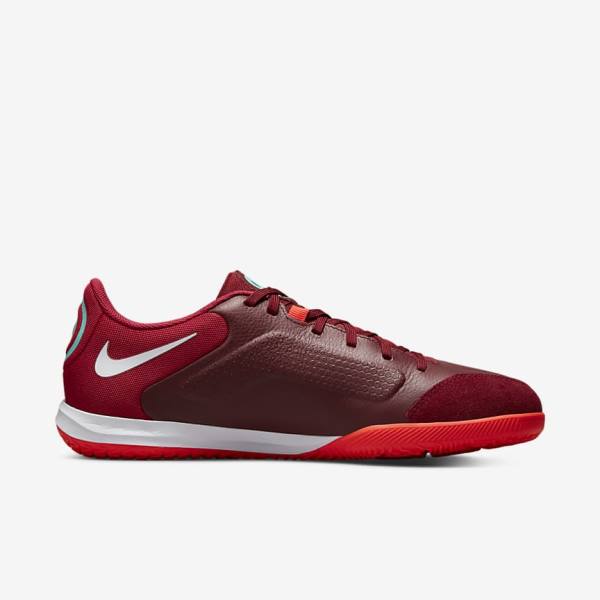 Red / Light Red / White Men's Nike Tiempo Legend 9 Academy IC Indoor-Court Football Shoes | NK456OMJ