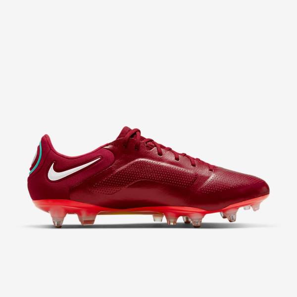 Red / Light Red / White Men's Nike Tiempo Legend 9 Elite SG-Pro AC Soft-Ground Football Shoes | NK972QAW