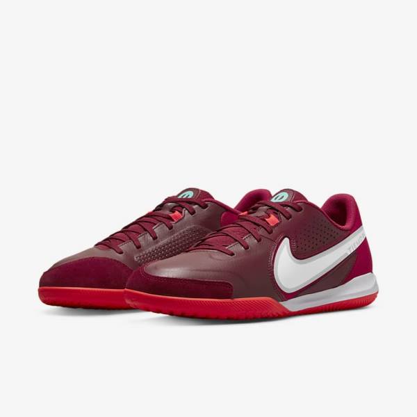 Red / Light Red / White Women's Nike Tiempo Legend 9 Academy IC Indoor-Court Football Shoes | NK245VAY