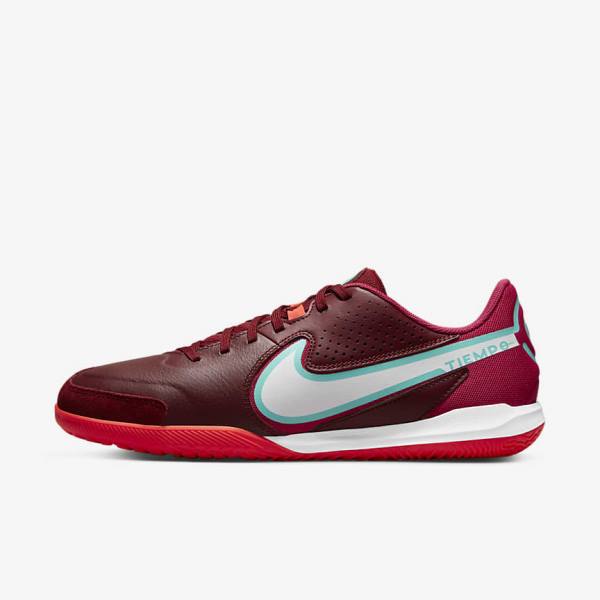 Red / Light Red / White Women\'s Nike Tiempo Legend 9 Academy IC Indoor-Court Football Shoes | NK245VAY