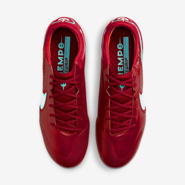 Red / Light Red / White Women's Nike Tiempo Legend 9 Elite SG-Pro AC Soft-Ground Football Shoes | NK690HCA